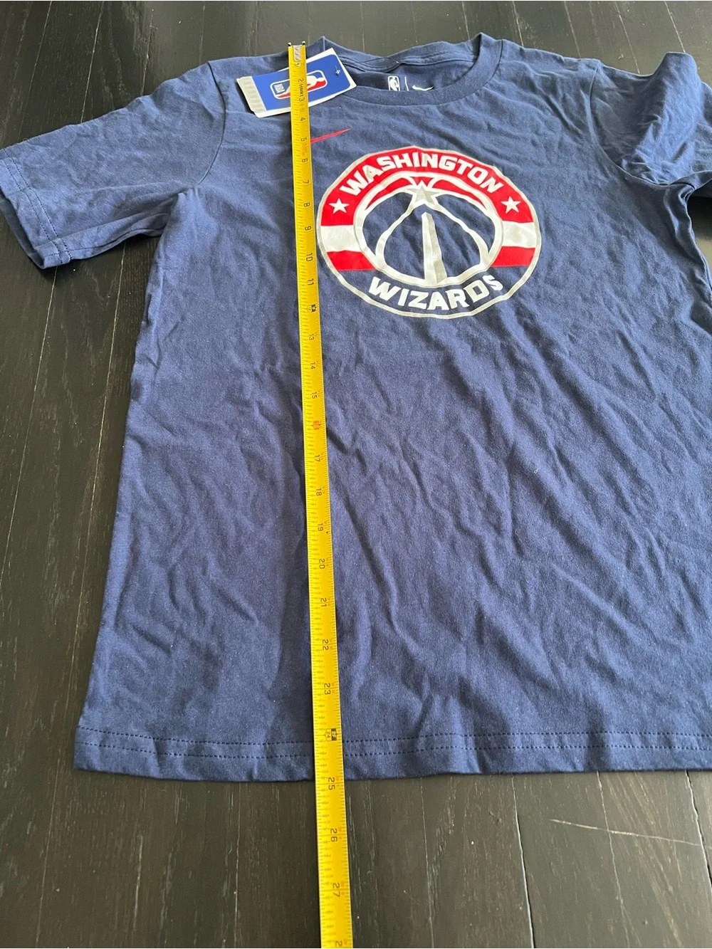 Nike Kids Navy Washington Wizards Short Sleeve Tee with Red & White Logo
